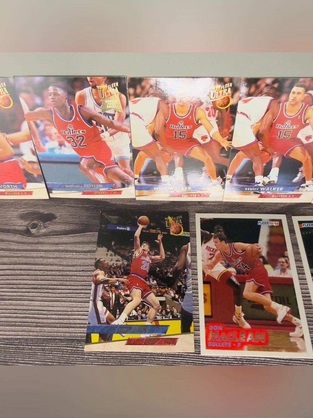 1993-94 Fleer Ultra Bullets Card Lot of 9 Duckworth Cheaney NBA